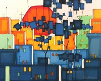 Salman Farooqi, 30 x 36 Inch, Acrylic on Canvas, Cityscape Painting, AC-SF-212